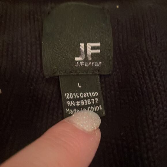 JF J.Ferrar black and dark gray cardigan size large - Picture 4 of 5